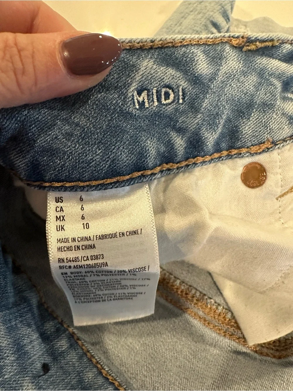 American Eagle Outfitters Light Blue Distressed Denim Shorts